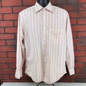 Riscatto Men's Striped Dress Shirt‎ Size Large Made in Italy